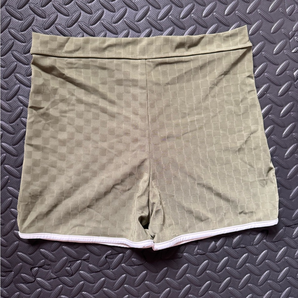 acacia swimwear Olive Green Ribbed Bikini Top & High-Waist Shorts Set - Picture 4 of 11